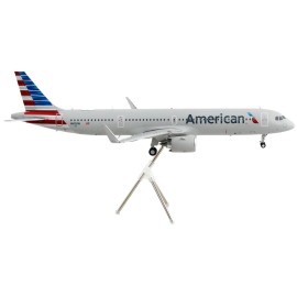 DCD Airbus A321neo Commercial Aircraft Diecast Model 1/200 Scale Resin Silver Striped Tail 'American Airlines' 'Gemini 200' Toys