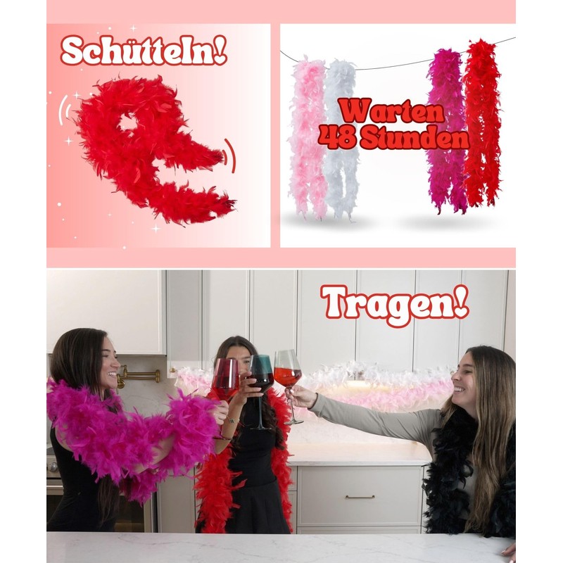 Runesol Feather Boa, red