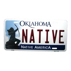 DIGIART INTERNATIONAL OKLAHOMA STATE NATIVE METAL CAR NOVELTY LICENSE PLATE AUTO TAG