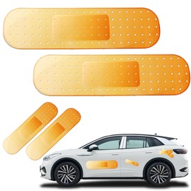 4 Pcs Funny Car Bandaid Stickers(Orange, 2 Large+2 Small), 24"/10" Bandaid Car Decals Dent and Scratch Cover, Giant Bumper Sticker for Truck SUV