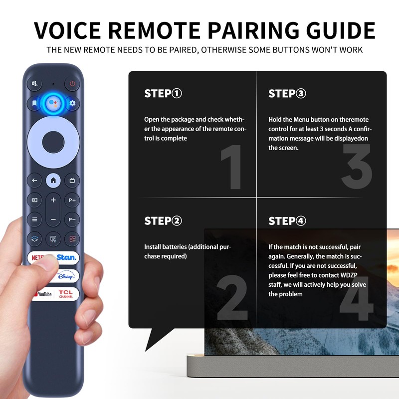 RC902V FAR1 Voice Replacement Remote for TCL Smart TV Remote