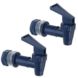 PATIKIL 3/4" NPT Plastic Spigot Faucet,2 Pack Barrel Faucet Durable Polyethylene Material Replacement Water Spigot with Gasket & Nut, Blue