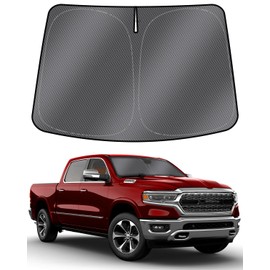 Mixsuper Liner - Parasol para parabrisas para Dodge Ram 1500 2019-2023, parasol para ventana frontal, accesorios Ram 1500, visera plegable, para mantener el frío, bloquea el calor UV