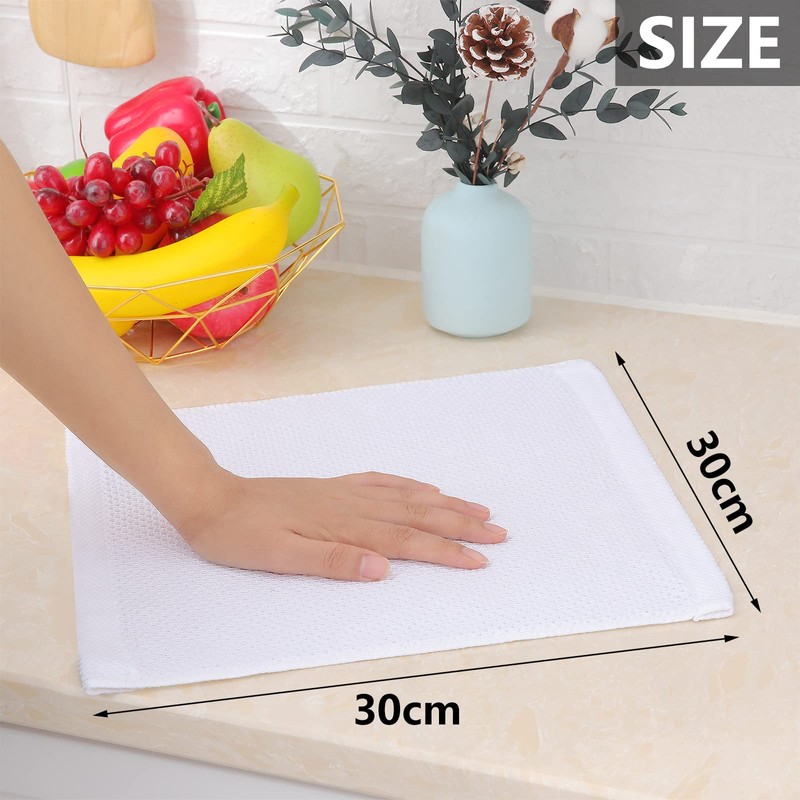 Moosfor 100% Cotton Kitchen Cleaning Cloths, Highly Absorbent Soft Dish