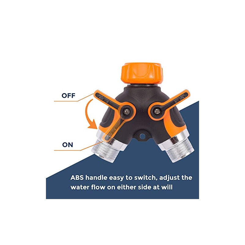 Giraffe Tools 2-Way Hose Splitter with Shut-Off Valves, Heavy Duty