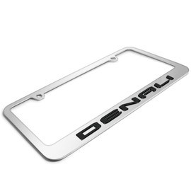 iPick Image for GMC Denali New in 3D on Mirror Chrome Metal License Plate Frame