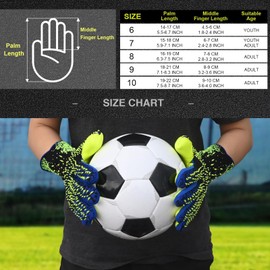 QUICARD Soccer Goalkeeper Gloves, Ultimate Grip Football Goalie Gloves with Size 6/7/8/9, Strong Receiver, American Football for Men, Youth, Adult, Kids