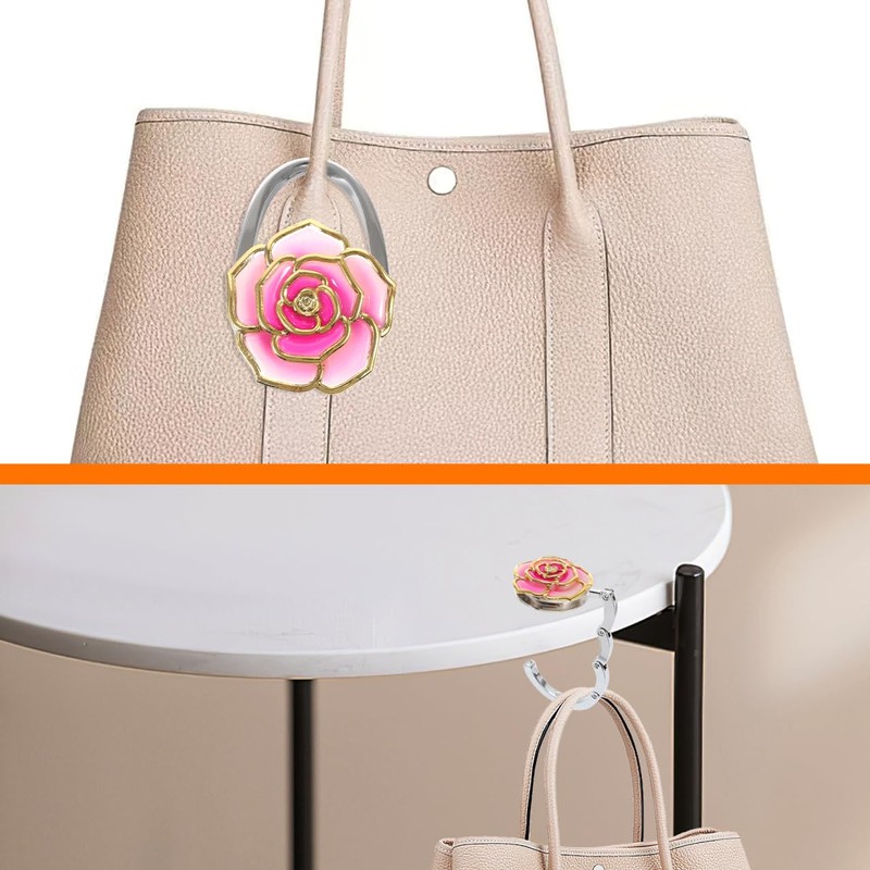 ORFOFE 2pcs Handbag Coat Hanger White Bracket Roses