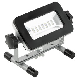 EGLO Piera LED spotlight, portable work light made of aluminium and plastic, small work light in black with swivelling spot, IP44, neutral white, 480 lm