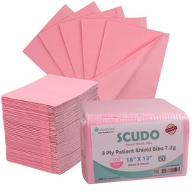 500PCs Dental Grade SCUDO 7.2g 3Ply Dental Bibs by VASTMED | Soft & Waterproof Disposable Bib Sheet for Patients 13" x 18" | Dentist Tray Cover and Nail Table Cover Supplies