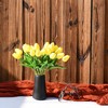 ONLY ART 20pcs Yellow Artificial Tulip Flowers with Soft Latex