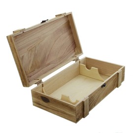 Dekoleidenschaft Rustic Wooden Wine Box, Gift Box for 2 Bottles of Wine, Wooden Box with Filigree Metal Clasp
