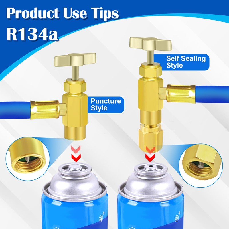 Refrigerator Freon Recharge Hose Kit-R134a R12 R22 Fridge Recharge Tool