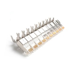 FiveStarCable Cat6a CAT7 Metal Shielded RJ45 Plug Connector FTP 8P8C Modular Network Plug Connector 25 Set (Wire Hole 1.45mm/0.057)