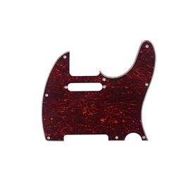 Alnicov 8 Hole Tele Pickguard for USA/MX Standard Telecaster Guitar 3 Ply Red Turtle