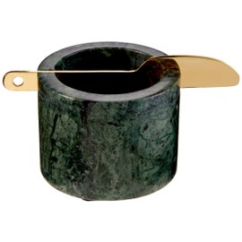 Mud Pie Marble, ramekin 2 1/2" x 3 1/4" dia | spreader 5 1/2", Green