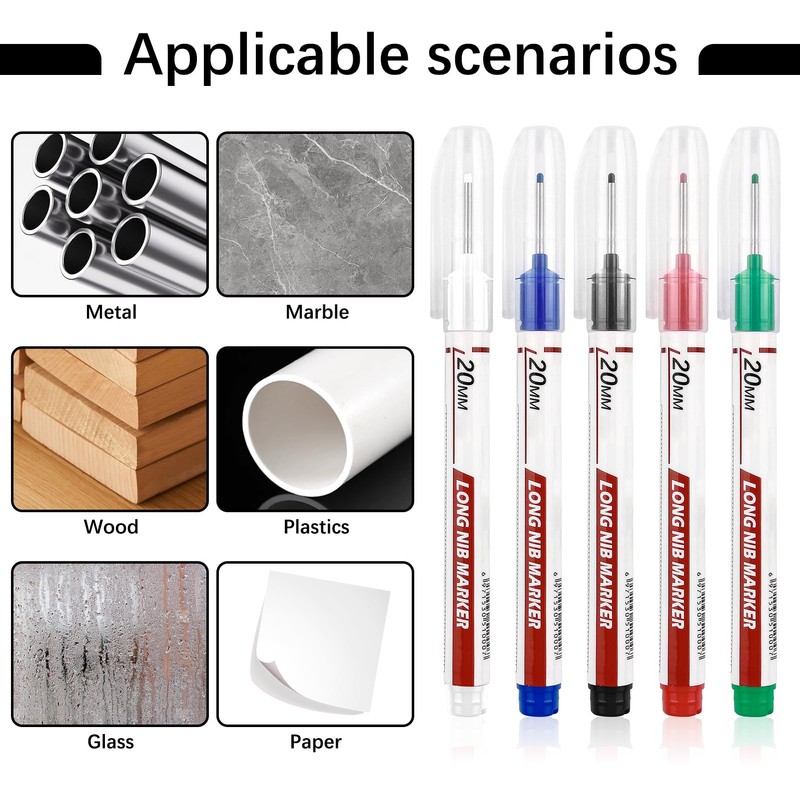 Pack of 5 Deep Hole Markers, 20 mm Drill Hole