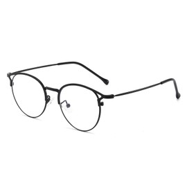 Dollger Blue Light Blocking Glasses, Computer Glasses, Blue Light Reduction, Round Glasses, 0.5 oz (15 g), Ultra Lightweight, Transparent Lenses, Round, Unisex, black, (1)