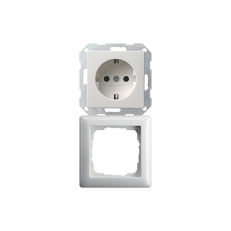 Complete Set GIRA Standard 55 Frame, Single – Pure White,
