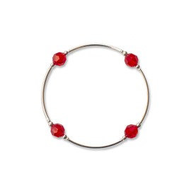 Made As Intended Birthstone Blessing Bracelet - July Ruby Crystal, Large Size
