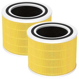 2 Pack Core 200S Replacement Filter Compatible with LEVOIT Core 200S/ Core 200S-P Air Purifier, 3-in-1 Activated Carbon HEPA Pet Care Filter, Yellow