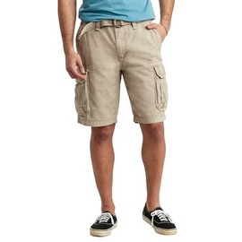 UNIONBAY Cordova Men's Belted Messenger Cargo Shorts Reg Big and Tall Sizes Cargos, beige