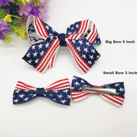 Women Girls Hair Bow, Baby Girl Hair Clips, Grosgrain Ribbon Hair Bows Flag Hair Clip Hair Accessories Decoration for 4th of July TSFJ13 (3pcs Bow Clips)