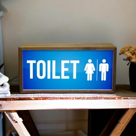 Light Box Toilet Male Female Sign | Illuminated Light Up LED Bathroom Signage | Commercial Workplace Workspace Lighting |Clear Visual Design Identifies Restrooms