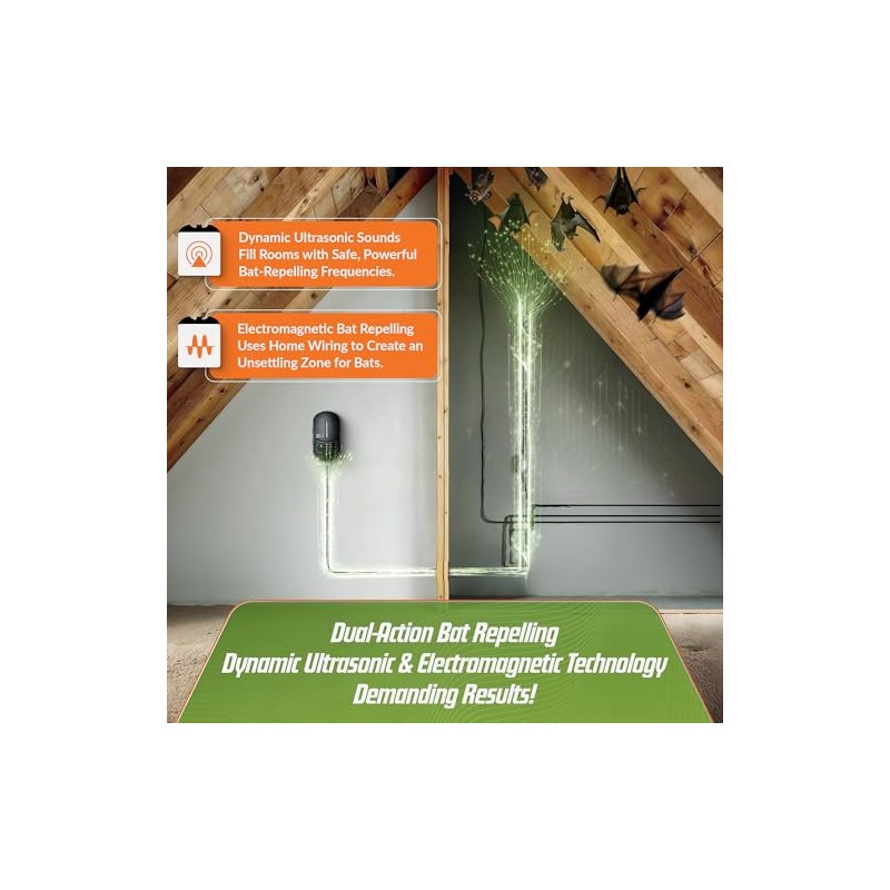 BugWomp-BEU Bat Expulsion Unit – Dynamic Ultrasonic Bat Repellent (Midnight