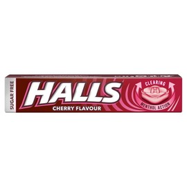 Halls Sugar Free Cherry Mentho-Lyptus Throat Lozenges Stick 32 g (Pack of 20)