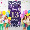 Happy 13th Birthday Backdrop Banner Purple Theme Background with Shiny