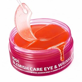 ISOI Blemish Care Under Eye Patch for Dark Circles, Puffiness and Wrinkles, Hydrating Gel Eye Masks with Hyaluronic Acid & Bulgarian Rose Oil, Korean 