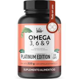 LIFE 360+ Omega 3, 6 y 9 Platinum 1000mg | 220 cápsulas