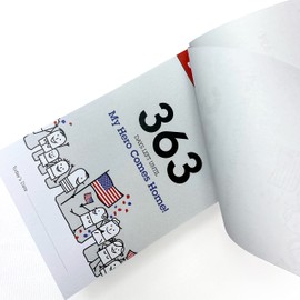 1 Year (365 days) Hero Comes Home - Military Homecoming Countdown Calendar - Tour & Deployment Completion Count Down - 5.75"x3.75" - Tear Off Countdown Calendar With Easel - Patriotic Red White Blue