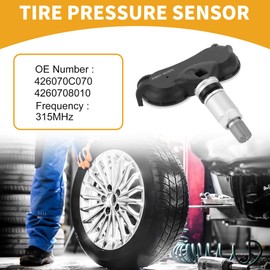 Partuto Tire Pressure Sensor No.426070C070/4260708010 Car Inner TPMS Sensor for Toyota Sienna 2007-2020 Metal Rubber Plastic Black Durable 4Pc