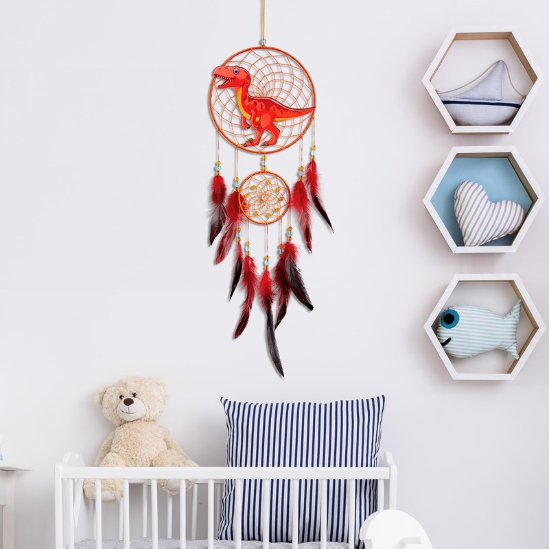 Unicorn Castle Dinosaur Dream Catcher Kids Feather Dreamcatchers Wall Hanging