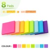 Sticky Notes 3x3 inch Bright Colors Self-Stick Pads 8 Pads/Pack