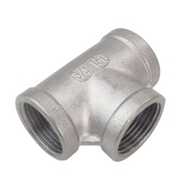 LOZOME 3/4" Stainless Steel Tee Female NPT Threaded T Shaped 3 Way Cast Pipe Fitting SS304