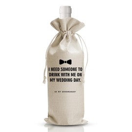 DOI-LANEE Wedding Gift Wine Bag Groomsman Proposal Wine Bag Groomsman, Be My Best Man Gifts for His Engagement, Wedding Day Essentials Thanks Gifts