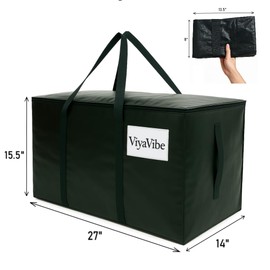 6 Pack Extra Large Moving Bags with Zippers and Carrying Handles, 25.4 Gal Heavy Duty Storage Tote Moving Boxes for Space Saving