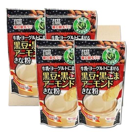 Black Bean Black Sesame Almond Kinako Gyoko 5.3 oz (150 g) x 4 Bag Set PSJBOX