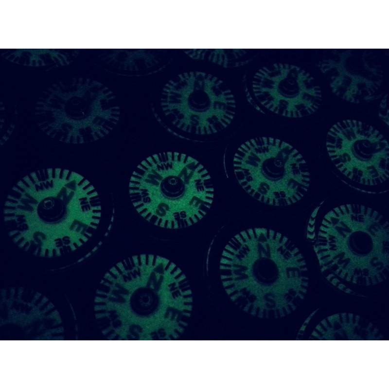 Pack of 12 Fluorescent Luminous Compass 1.4 cm