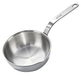 AFAN Stainless Steel Butter Warmer Pot, 13.5 fl oz Small Melting Pan with Handle for Single Servings, Heating Butter Milk Sauce Coffee Egg