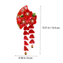 FOMIYES 2pcs tassel bell hair accessory Japanese Style Headdress japanese style hair clip japanese hair accessories for kimono japanese hairpin kids Chinese style bathrobe Miss alloy