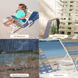 LukLoy 2" Wide 60ft Long Vinyl Straps for Patio Chairs Repair DIY + 60 Rivets, Replacement Straps for Lawn Chairs Patio Garden Balcony Outdoor Lounge Dining Furniture Repair, Driftwood