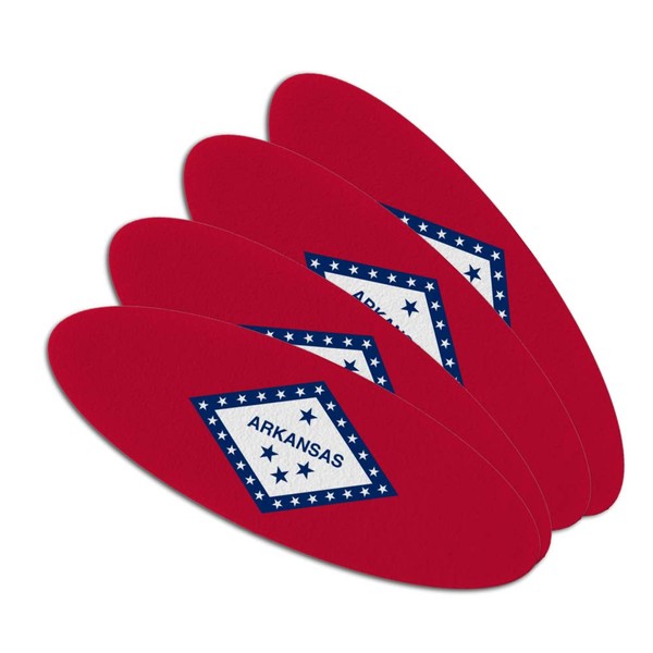Arkansas State Flag Double-Sided Oval Nail File Emery Board Set