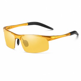 Yellow Lens Driving Glasses for Low-Light Use – Semi-Polarized Anti-Glare Eyewear for Night Driving & Outdoor Activities