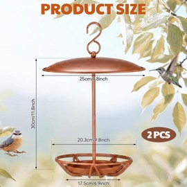 2 Pcs 2 Pack Hanging Cylinder Bird Feeder Outdoor, Brown