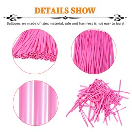 ZBYDNG Pink 260 Long Skinny Twisting Animal Balloons, Rainbow Balloons for Animal Shapes Carnival Festival Party Supplies 100pcs