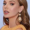 Flyonce Marquise Wedding Earrings for Brides, Bridesmaids, Brown Rhinestone Statement